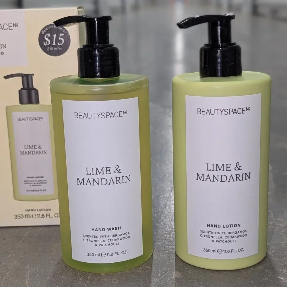 BeautySpace NK Lime & Mandarin Hand Wash and Lotion‎ Set NEW 11.8 FL oz gift set